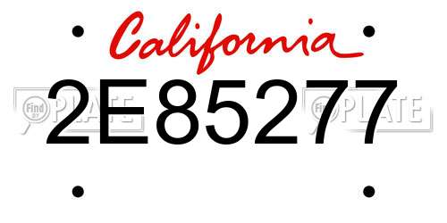 2E85277 California License Plate
