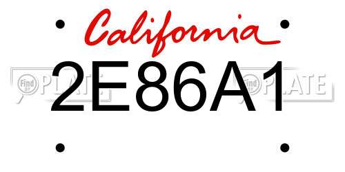 2E86A1 California License Plate