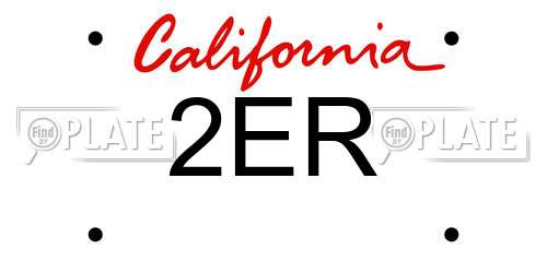2ER California License Plate
