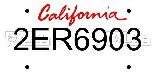 2ER6903 California License Plate