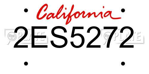 2ES5272 California License Plate