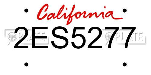 2ES5277 California License Plate