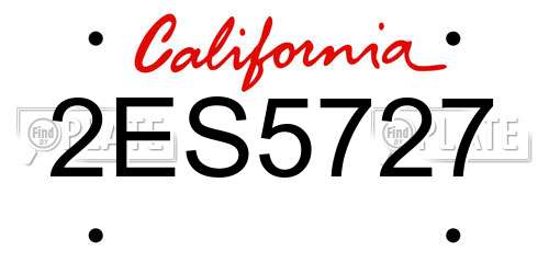 2ES5727 California License Plate