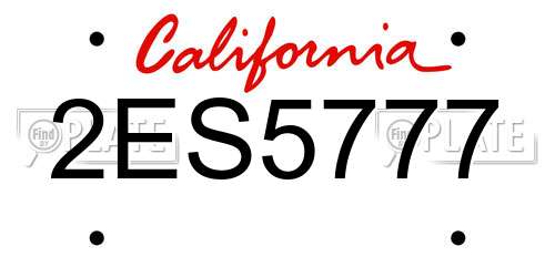 2ES5777 California License Plate