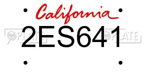 2ES641 California License Plate
