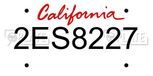2ES8227 California License Plate