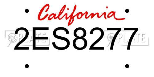 2ES8277 California License Plate