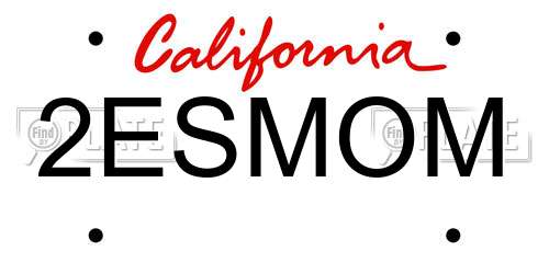 2ESMOM California License Plate