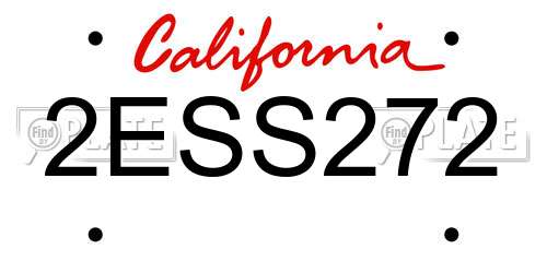 2ESS272 California License Plate