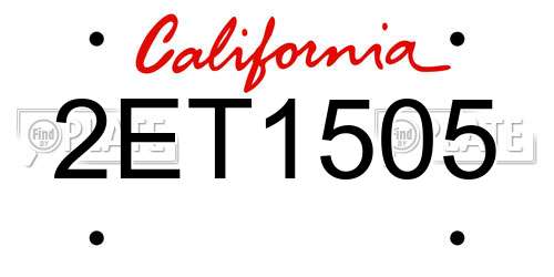 2ET1505 California License Plate