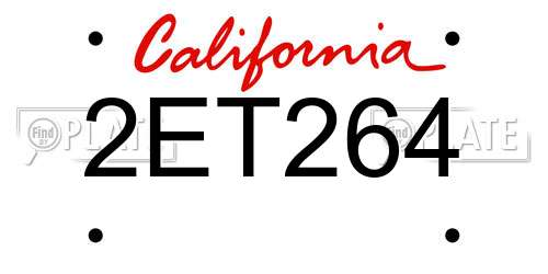 2ET264 California License Plate