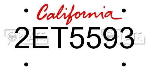 2ET5593 California License Plate