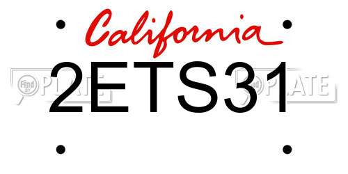 2ETS31 California License Plate
