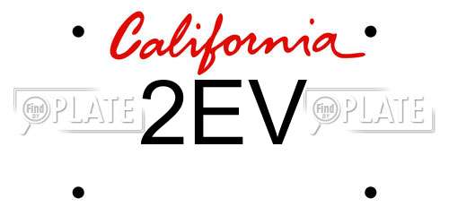 2EV California License Plate