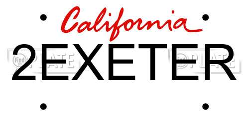 2EXETER California License Plate