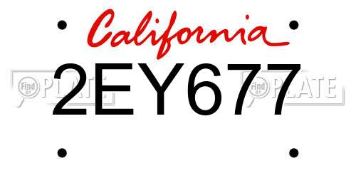 2EY677 California License Plate
