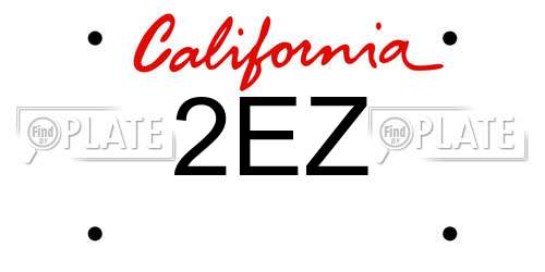 2EZ California License Plate