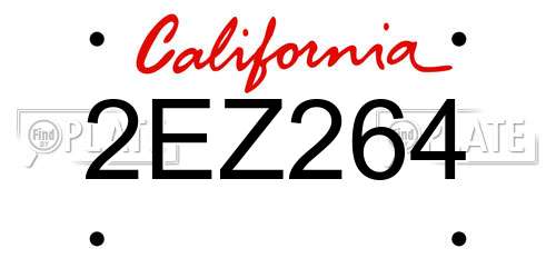 2EZ264 California License Plate