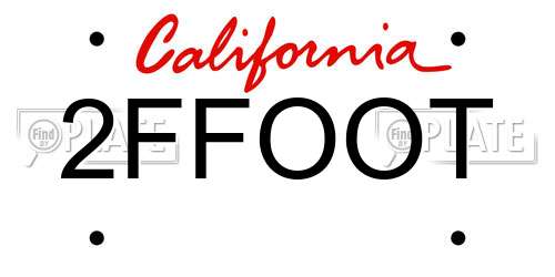 2FFOOT California License Plate