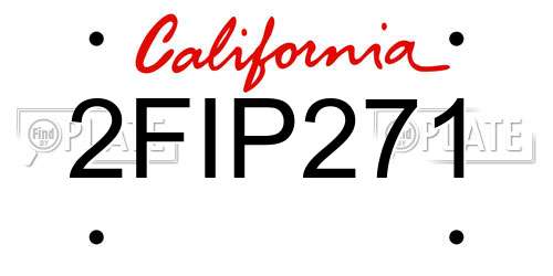 2FIP271 California License Plate