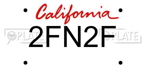2FN2F California License Plate