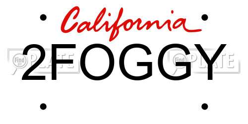 2FOGGY California License Plate