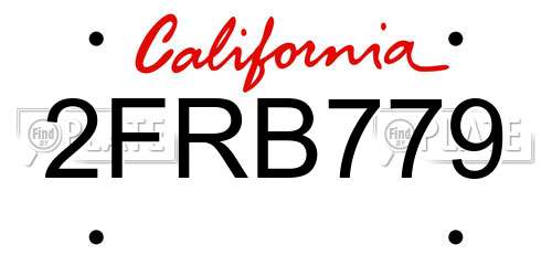 2FRB779 California License Plate