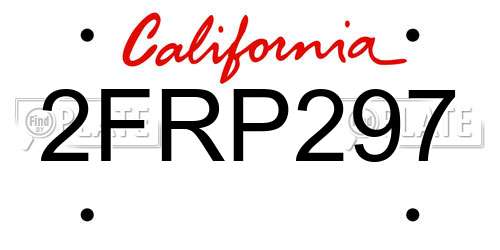 2FRP297 California License Plate