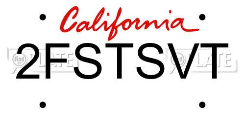 2FSTSVT California License Plate