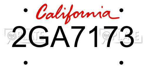 2GA7173 California License Plate