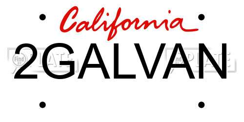 2GALVAN California License Plate