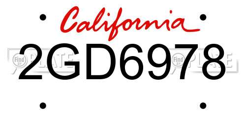 2GD6978 California License Plate