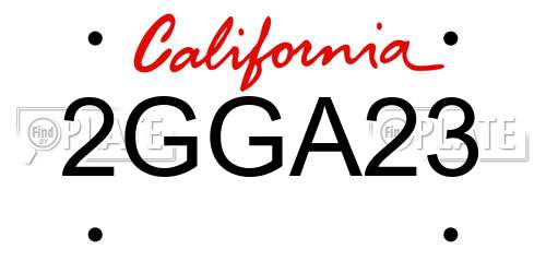 2GGA23 California License Plate