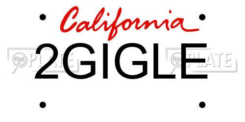 2GIGLE California License Plate