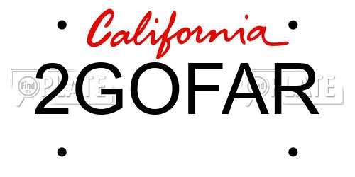 2GOFAR California License Plate