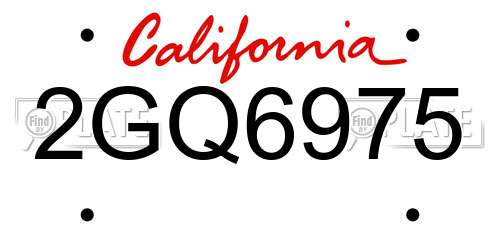 2GQ6975 California License Plate