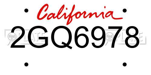 2GQ6978 California License Plate