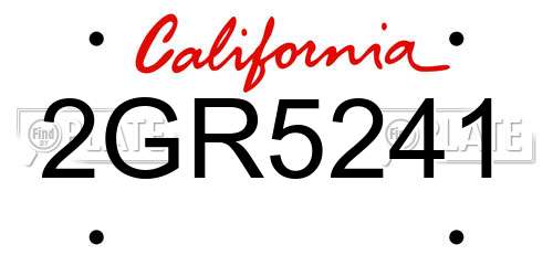 2GR5241 California License Plate