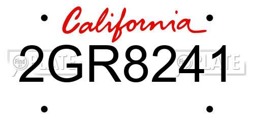 2GR8241 California License Plate