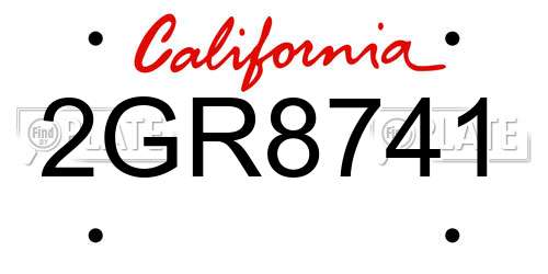 2GR8741 California License Plate