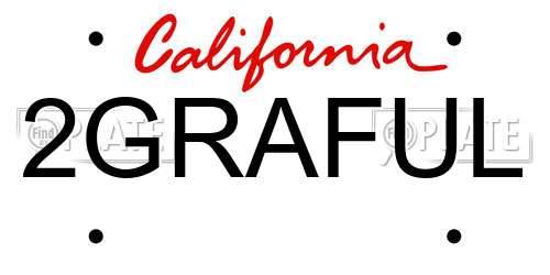 2GRAFUL California License Plate
