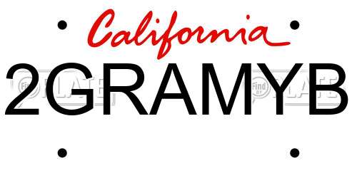 2GRAMYB California License Plate