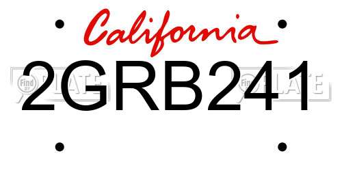 2GRB241 California License Plate