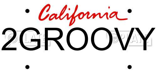2GROOVY California License Plate