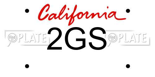 2GS California License Plate