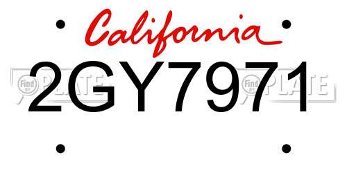 2GY7971 California License Plate