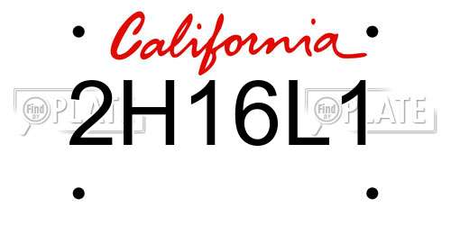 2H16L1 California License Plate