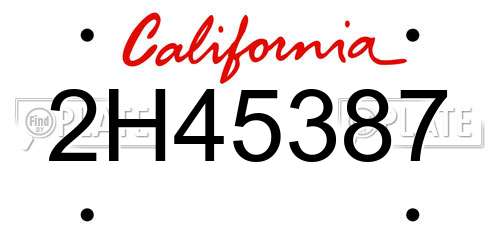 2H45387 California License Plate