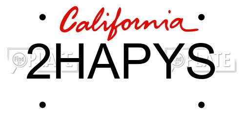 2HAPYS California License Plate