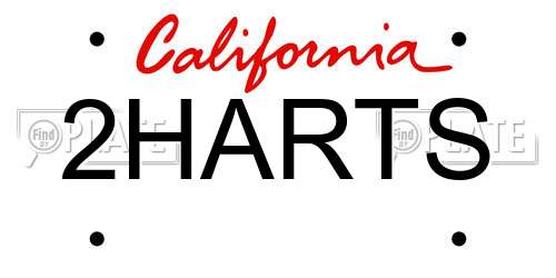 2HARTS California License Plate
